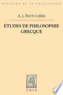 Télécharger le livre libro Études De Philosophie Grecque